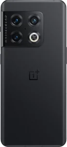 Close-up of the back of a OnePlus 10 Pro phone, showing the Hasselblad logo and the phone's triple-lens camera system. The phone is available in Bangladesh for a starting price of ৳49,500 BDT.