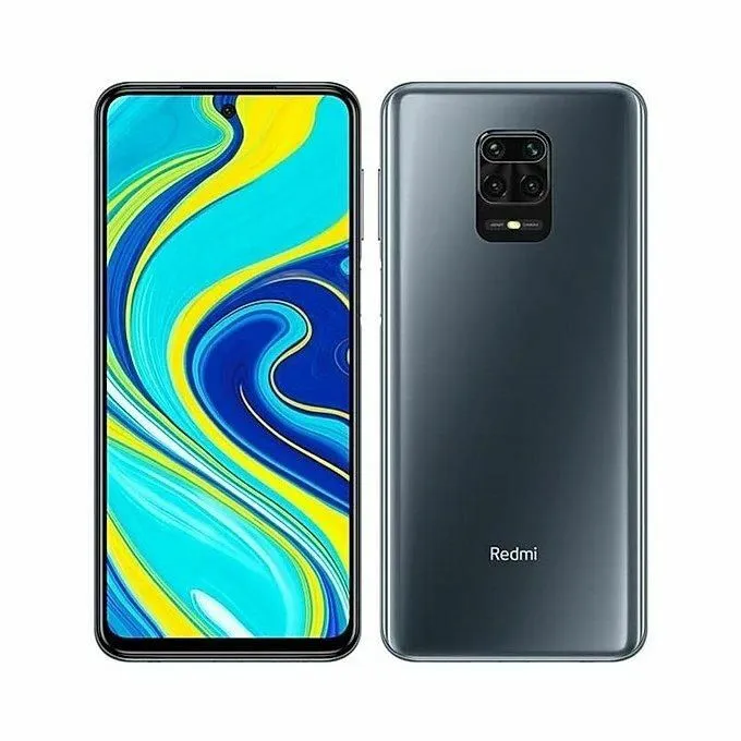 A Xiaomi Redmi Note 9 Pro smartphone in Aurora Blue color with a price tag of ৳27,999 BDT, indicating the starting price of the phone in Bangladesh.