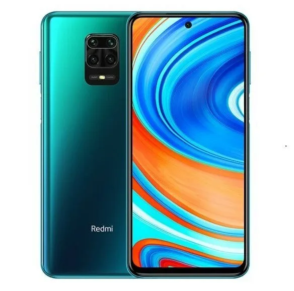 A Xiaomi Redmi Note 9 Pro smartphone in Aurora Blue color with a price tag of ৳27,999 BDT, indicating the starting price of the phone in Bangladesh.