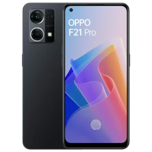 A person holding an OPPO F21 Pro 5G smartphone, showcasing its sleek design and large display. The OPPO F21 Pro 5G is a mid-range smartphone with a powerful processor, long-lasting battery, and impressive camera capabilities. It is available in Bangladesh for around BDT 34,990.